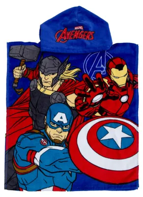 Zdjęcie produktu dla Oficjalny produkt Disney: Poncho z kapturem z motywem Marvel Avengers | Wyjątkowo miękki materiał