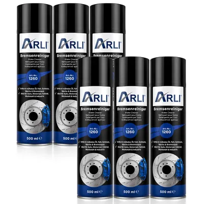 Produktbild von ARLI Bremsenreiniger 6x 500ml Bremsreiniger Spray Bremsen Kupplungsreiniger 360° Ventil Aerosol Reiniger Universal