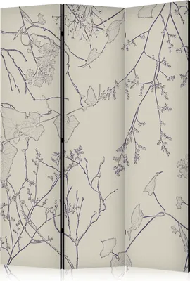 Produktbild von Neuheit! Dekorativer Paravent Raumteiler Trennwand Foto-Paravent Spanische Wand XXL  135x172 cm Zweigstellen Blätter Bäume b-A-10441-z-a