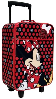 Obrázek produktu pro Dětský kufr s motivem Minnie - cestovní taška na kolečkách, červená