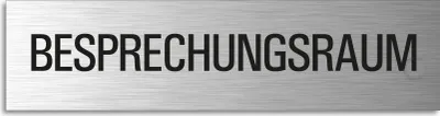 Produktbild von Türschild Besprechungsraum Hinweisschild Textschild Aluminium Edelstahloptik 160x40 mm selbstklebend