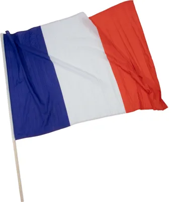 Produktbild von Frankreich-Fahne 80x120cm mit Holzstock