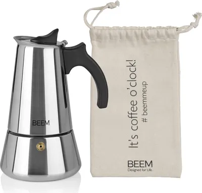 Produktbild von BEEM Espressokocher 300ml 6 Tassen Edelstahl/schwarz