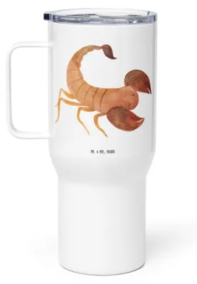 Produktbild von Mr. & Mrs. Panda Thermobecher Sternzeichen Skorpion - Weiß - Geschenk, Geburtstag Oktober, Kaffee-to-go-Becher, Mehrwegbecher, Skorpione, Teetasse, November, Trinkgefäß