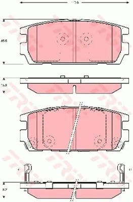 Produktbild von Trw Bremsbelagsatz, Scheibenbremse Hinterachse GDB3296