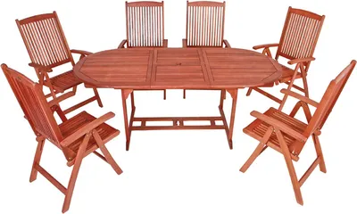 Produktbild von Garden Pleasure Sitzgruppe Stockholm, braun Holz, 7-teilig