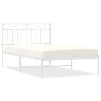 Immagine prodotto di vidaXL Struttura letto con testiera in metallo bianco 100x200 cm