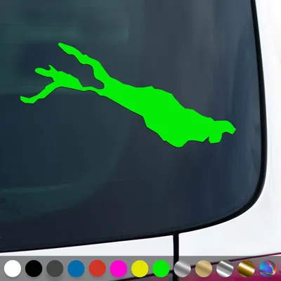 Produktbild von PantherPixel Bodensee Aufkleber Umriss Campen Mainau Lindau Sticker Auto Geschenkidee Farbe Neon-Grün