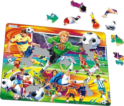 Image de Larsen Puzzle motif Football Soccer 65 pcs.
