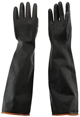 Produktbild von 55cm wasserdichte Gummihandschuhe Schutzhandschuhe Chemikalien Lange säure- / alkalibeständige Latex-Haushaltshandschuhe für Arbeit, Haushalt, Autowaschanlage