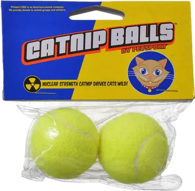 Image de Balles d'herbe à chat en forme de tennis - 4 cm