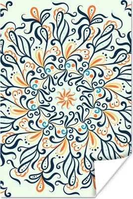 Produktbild von MuchoWow® Poster Mandala - Linie - Muster 120x180 cm - Kunstposter