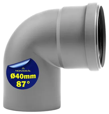 Abwasserrohrbogen 87° Ø 40 mm aus Polypropylen