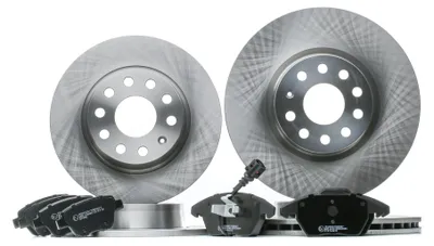 Produktbild von RIDEX Bremsenset Vorne Hinten Bremsscheiben Beläge Satz für VW Golf VII Schrägheck (5G1, BQ1, BE1, BE2) 312 272,0mm