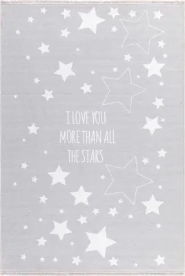 Produktbild von Livone Kinderteppich LOVE YOU STARS silbergrau/weiss 100x160 cm