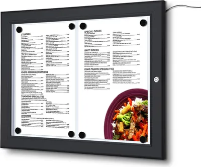 Produktbild von Showdown MenüKasten Outdoor LED - 2x DIN A4 - Aluminium / Stahl - Schwarz