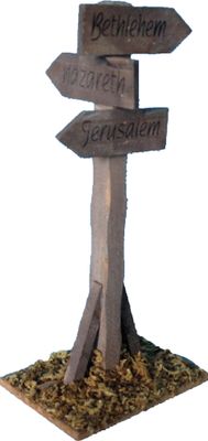 Krippenzubehör Wegweiser 15 cm