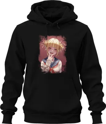Zdjęcie produktu dla Himiko Toga Schoolgirl Seifuku Yandere Manga Portrait Vampire Uni Bluza z kapturem, Czarny, S