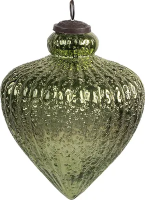 Produktbild von Clayre & Eef Weihnachtskugel Ø 7x10 cm Grün Glas