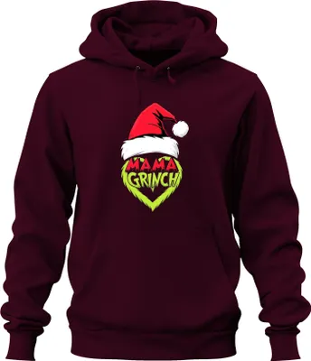 Produktbild von Mama Grinch Weihnachten Weihnachtsmütze Grinch Herz Lustig Mutter Uni Hoodie Kapuzenpullover, Burgundy, 3XL