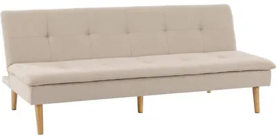 Image de Canapé convertible - 3 places - AGATHE - Tissu Beige - 180 x 74 x 72 cm