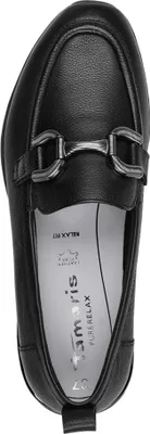 Produktbild von Tamaris Damen Slipper sportlich Leder mit Zierspange und Sneakersohle 1-24711-42, Größe:37 EU, Farbe:Schwarz
