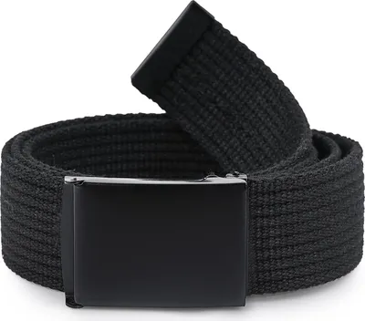 Produktbild von Ladeheid Herren Gürtel Stoffgürtel P10(Schwarz-Schwarz, 120 cm (Gesamtlänge 130 cm))