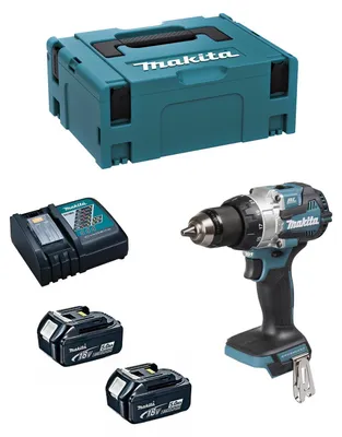 Imagen del producto de Taladro Percutor MAKITA DHP489RTJ (2 x 5,0 Ah + DC18RC + MAKPAC 2)