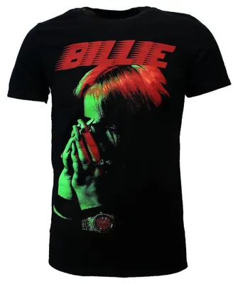 Produktbild von Billie Eilish Hände Gesicht Neon T-Shirt - S