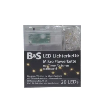 Produktbild von Lichterkette Mirko Blumenkette 20 LED Timerfunktion für Innen