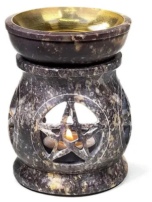 Speckstein-Ölbrenner Pentagramm 11x9 cm