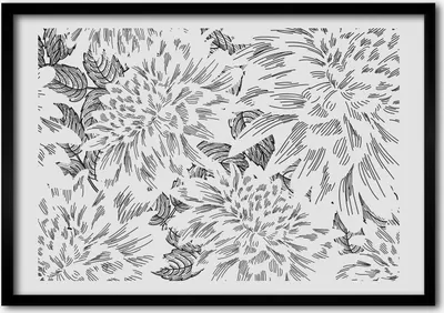 Produktbild von Bild - Bilderrahmen - 100 cm x 70 cm - MDF - Rahmen - Foto - Wandkunst Blumenmuster