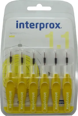 Image de Interprox brossettes interdentaires jaune mini pack de 6