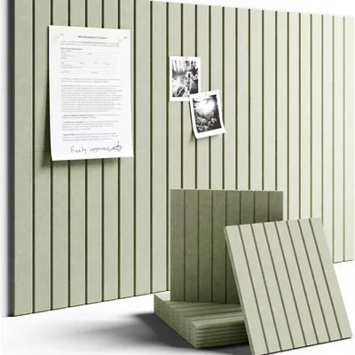Obrázek produktu pro Plstěná nástěnka 120 x 90 cm, balení 12 kus?, alternativa korkové nástěnky se 70 samolepicími podlo?kami, nástěnka na prohlí?ení, nástěnka s fotkami a nástěnka na poznámky do kancelá?e, dětského pokoje a ?koly (?edozelená)