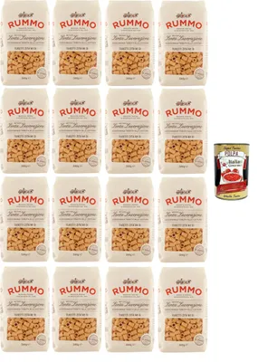 Produktbild von Rummo Tubetti Zita N°31 Hartweizengrieß Pasta Italienische Nudeln 16x500g Packung + Italian Gourmet Polpa di Pomodoro 400g Dose