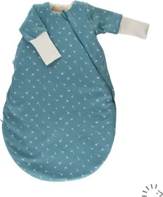 Produktbild von Popolini iobio Schlafsack Winterschlafsack Vario Interlock/Teddyplüsch GOTS Blue Dandelion S=70cm