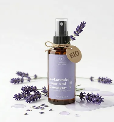 Produktbild von BOHORIA® Lavendel Raumspray BIO - Duft mit ätherischem BIO-Lavendelöl - Kissenspray für Schlaf, Entspannung & Wohlbefinden