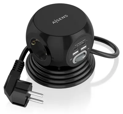 Obrázek produktu pro AISENS ASPS-2A2C05-BK, 1,4 m, Vnitřní, Typ F, Typ F, Zahnutý, 1,5 mm²