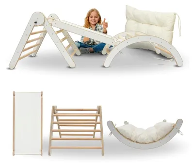 Produktbild von Klettergerüst Kletterdreieck Indoor 4 in 1 Set mit Kissen