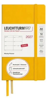 Productafbeelding van LEUCHTTURM1917 Wekelijks agenda 2027, zakformaat (A6) - Engels, bloemmotief, hardcover