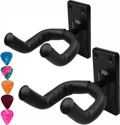 Produktbild von Gitarrenhalter - akustisch/klassisch/bass/elektrisch - mit Pickups - 2 Stück schwarz