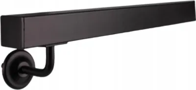 Immagine prodotto di Ringhiera per scale - Corrimano - 100 cm - Acciaio verniciato a polvere - Quadrato - Per interni ed esterni - Senza traverse - Kit di montaggio - Nero