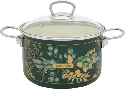 Produktbild von 4-Liter-Topf mit Glasdeckel, Golden Times Metalac Emaille/20 cm/4 l