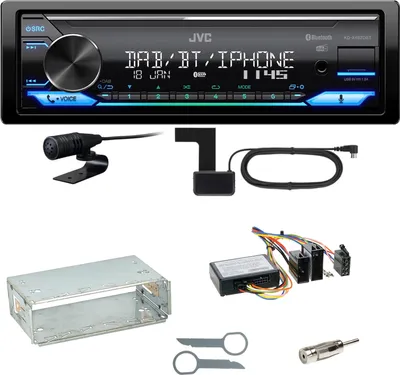 Produktbild von JVC KD-X482DBT Bluetooth Digitalradio Einbauset für Mercedes W210 ab 08/99