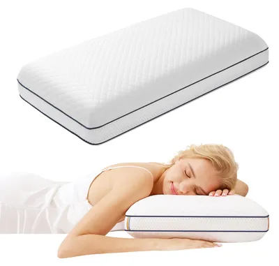 Produktbild von Omgoods – Kühlende Gel-Viskousschaum-Kissen – Ergonomisches Kissen – Ideal für Seitenschläfer – Abnehmbare Hülle – 60 x 40 x 12 cm – Entlastung des Drucks – Memory-Schaum-Kissen