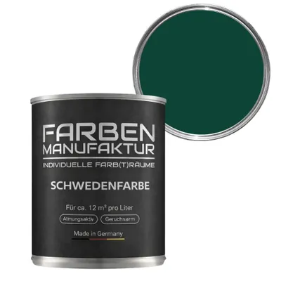 Produktbild von Schwedenfarbe Holzfarbe Holzlack Wetterschutzfarbe deckend 5L - Moosgrün