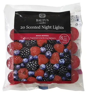 Teelichter 20er Pack, 8 Std. Brenndauer, Winterbeeren-Duft