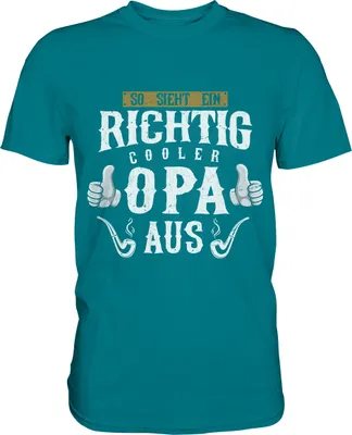 Produktbild von Richtig cooler Opa Herren Premium T-Shirt – Diva Blue / S