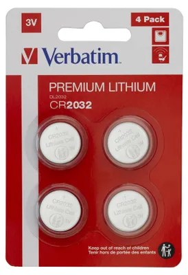 Produktbild von 1x4 Verbatim CR 2032 Lithium Batterie 49533