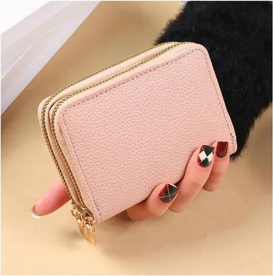 Immagine prodotto di Portafoglio compatto con doppia chiusura di sicurezza per carte di credito - Ideale per l'uso quotidiano - Si infila facilmente nella tasca della borsa - Portafoglio piccolo, rosso - 10,8 x 8,4 x 4 cm